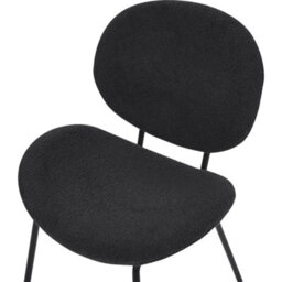 Beliani Set Of 2 Black Bouclé Armless Dining Chairs With Iron Legs - Modern Dining Room Seating - thumbnail 7