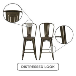 Dorel Luxor Counter Stool In Metal Bronze, 2 Pieces - thumbnail 8