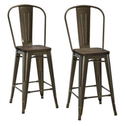 Dorel Luxor Counter Stool In Metal Bronze, 2 Pieces - thumbnail 7