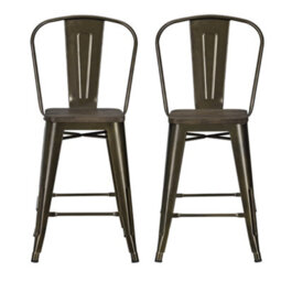 Dorel Luxor Counter Stool In Metal Bronze, 2 Pieces - thumbnail 5
