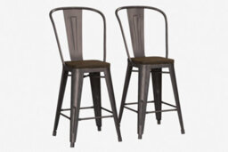 Dorel Luxor Counter Stool In Metal Bronze, 2 Pieces - thumbnail 1