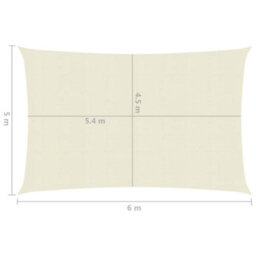 Berkfield Sunshade Sail 160 G/m2 Cream 5X6 M Hdpe - thumbnail 6