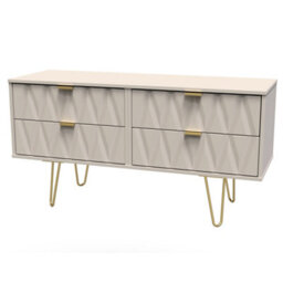 Pesaro Ready Assembled Matt Cashmere No Effect 4 Drawer Chest (H)570mm (W)1145mm (D)395mm - thumbnail 1