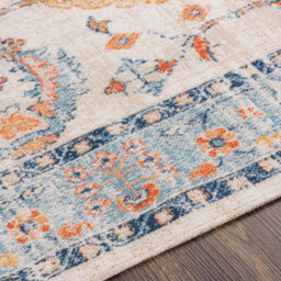 Livabliss Huntington Beach-Vintage Orange Blue Beige In- & Outdoor Rug 200 X 275 Cm Easy Care, Non Shedding - thumbnail 3