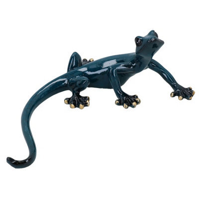 AB Tools Blue Gecko Lizard Resin Wall Shed Sculpture Decor Statue Small House Ornament - image 1