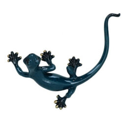 AB Tools Blue Gecko Lizard Resin Wall Shed Sculpture Decor Statue Small House Ornament - thumbnail 2