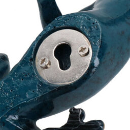 AB Tools Blue Gecko Lizard Resin Wall Shed Sculpture Decor Statue Small House Ornament - thumbnail 3
