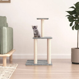 Walplus Cat Tree With Sisal Scratching Posts Light Grey 85.5 Cm - thumbnail 1