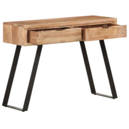 Berkfield Industrial Console Table 100X35X76 Cm Solid Acacia Wood With Live Edges - thumbnail 1
