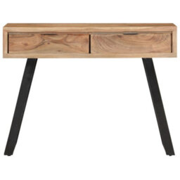 Berkfield Industrial Console Table 100X35X76 Cm Solid Acacia Wood With Live Edges - thumbnail 3