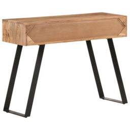 Berkfield Industrial Console Table 100X35X76 Cm Solid Acacia Wood With Live Edges - thumbnail 4