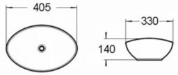 Affine 600mm Bathroom Countertop Vanity Unit Oval Basin Sink Wall Hung Gloss White - thumbnail 4