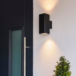 Anson Lighting Yola 2Lt Outdoor Wall Light Finished In Textured Black And Clear Glass - thumbnail 8