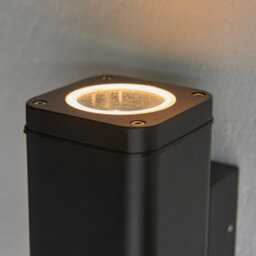Anson Lighting Yola 2Lt Outdoor Wall Light Finished In Textured Black And Clear Glass - thumbnail 4