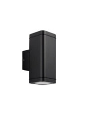 Anson Lighting Yola 2Lt Outdoor Wall Light Finished In Textured Black And Clear Glass - thumbnail 3