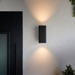 Anson Lighting Yola 2Lt Outdoor Wall Light Finished In Textured Black And Clear Glass - thumbnail 6