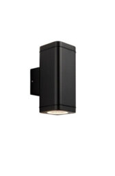 Anson Lighting Yola 2Lt Outdoor Wall Light Finished In Textured Black And Clear Glass - thumbnail 2