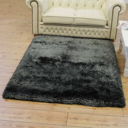 Grey Easy To Clean Plain Handmade , Luxurious , Modern , Plain , Shaggy , Sparkle Rug For Living Room, Bedroom - 120Cm X 170Cm - thumbnail 1