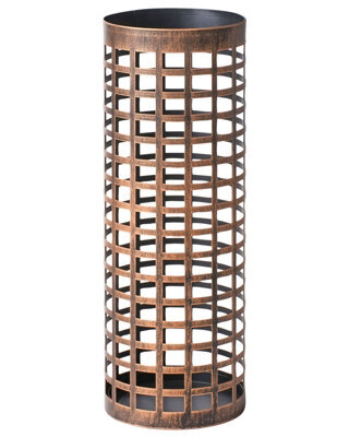 Wyld And Coco Tall Copper-Effect Umbrella Stand, Powder-Coated Iron Hallway Organizer, 580mm High - image 1