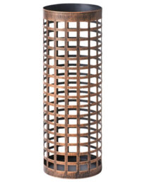 Wyld And Coco Tall Copper-Effect Umbrella Stand, Powder-Coated Iron Hallway Organizer, 580mm High - thumbnail 1