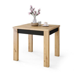 Heze Furniture Fonte 85 Modern Extending Dining Table - Artisan Oak & Black - thumbnail 8