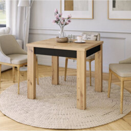 Heze Furniture Fonte 85 Modern Extending Dining Table - Artisan Oak & Black - thumbnail 5