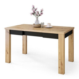 Heze Furniture Fonte 85 Modern Extending Dining Table - Artisan Oak & Black - thumbnail 6