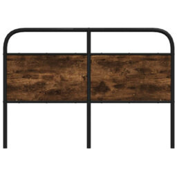Berkfield Headboard Smoked Oak 140 Cm Steel And Engineered Wood - thumbnail 3