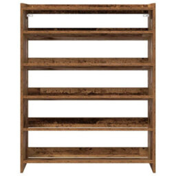 Vidaxl Shoe Rack Old Wood 80X25X100 Cm Engineered Wood - thumbnail 4