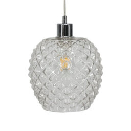 First Choice Lighting Baine - Clear Textured Glass Easy Fit Pendant Shade