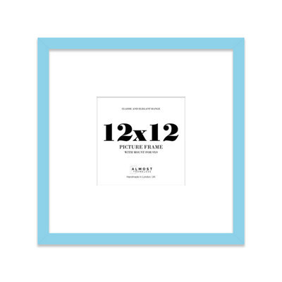 "12X12"" Light Blue Picture Frame - 12X12"" Square Frame With 9X9"" Mount For 12X12""/9X9"" Pictures Art Deco Style Room Decor, 1 Pack" - image 1