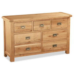 Zelah Oak 3 Over 4 Chest Of Drawers Fully Assembled - By Roseland Furniture - thumbnail 1