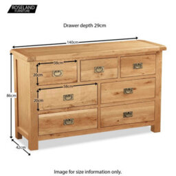 Zelah Oak 3 Over 4 Chest Of Drawers Fully Assembled - By Roseland Furniture - thumbnail 7