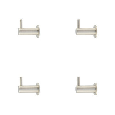 Loops 4 Pack Durable Satin Nickel Cupboard Hook For Stylish Organization - Wall Mounted Clothing Hook - image 1