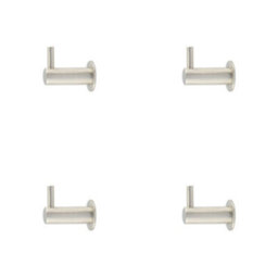 Loops 4 Pack Durable Satin Nickel Cupboard Hook For Stylish Organization - Wall Mounted Clothing Hook - thumbnail 1