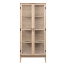 Wyld Haus Nakskov White Oak Panelled Display Cabinet With 2 Glass Doors, 1800 X 800 X 400 mm - thumbnail 2