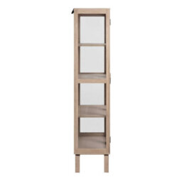 Wyld Haus Nakskov White Oak Panelled Display Cabinet With 2 Glass Doors, 1800 X 800 X 400 mm - thumbnail 4