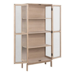 Wyld Haus Nakskov White Oak Panelled Display Cabinet With 2 Glass Doors, 1800 X 800 X 400 mm - thumbnail 5