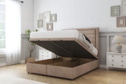 "Comfort Anna Mink Naples Ottoman Bed With Mattress With 54"" Floor Standing Headboard 3' Single" - thumbnail 2