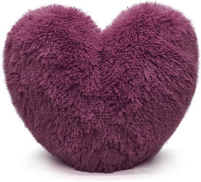 Homes & Linen Teddy Cuddles Heart Shape 3D Fleece Filled Cushion Soft Comfortable Warm & Cozy Home Decor Size 38Cm 100% Polyester Teddy Heart C