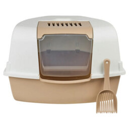 Urbn-Living Urbnliving Mocca  Large Cat Corner Litter Tray Hooded Deep Cover Toilet Flap Box With Filter & Scoop