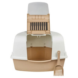 Urbn-Living Urbnliving Mocca  Large Cat Corner Litter Tray Hooded Deep Cover Toilet Flap Box With Filter & Scoop - thumbnail 7