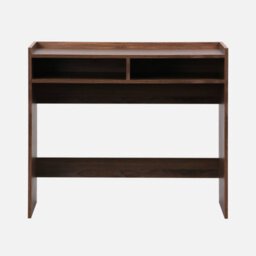 Sweeek - Wood Decor Desk With 2 Walnut Storage Compartments    L 90 X W 45 X H 78 Cm    Jules - thumbnail 2