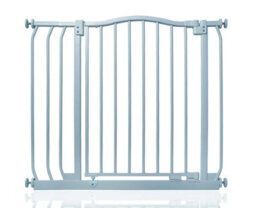 Safetots Curved Top Safety Gate, 80Cm - 89Cm, Matt Grey, Pressure Fit Stair Gate