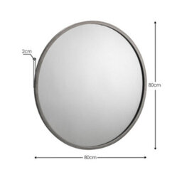 Julian Bowen Octave Pewter Wall Mirror, Metal Frame, Round, Wall Mounted, Horizontal Or Veritcal, 80 X 80 X 2Cm - thumbnail 4