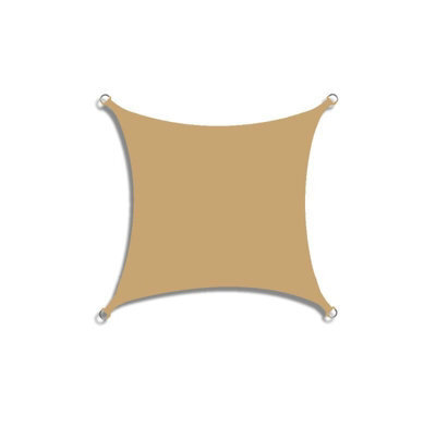 Beige 2X2M Rectangular Oxford Shade Sail 95% Uv Protection Waterproof - image 1