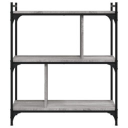 Berkfield Bookcase 3-Tier Grey Sonoma 76X32X88 Cm Engineered Wood - thumbnail 4
