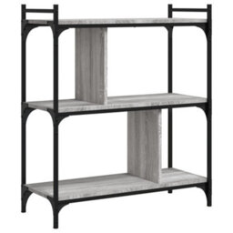 Berkfield Bookcase 3-Tier Grey Sonoma 76X32X88 Cm Engineered Wood - thumbnail 6