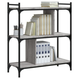 Berkfield Bookcase 3-Tier Grey Sonoma 76X32X88 Cm Engineered Wood - thumbnail 3