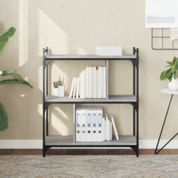 Berkfield Bookcase 3-Tier Grey Sonoma 76X32X88 Cm Engineered Wood - thumbnail 1